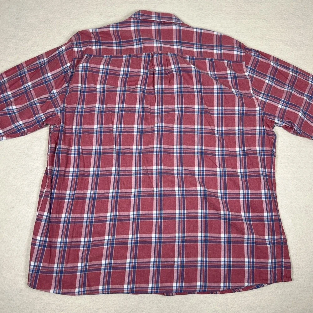 Peter Millar‎ Shirt Mens XL Red Blue Plaid Button Down Cotton Casual Long Sleeve